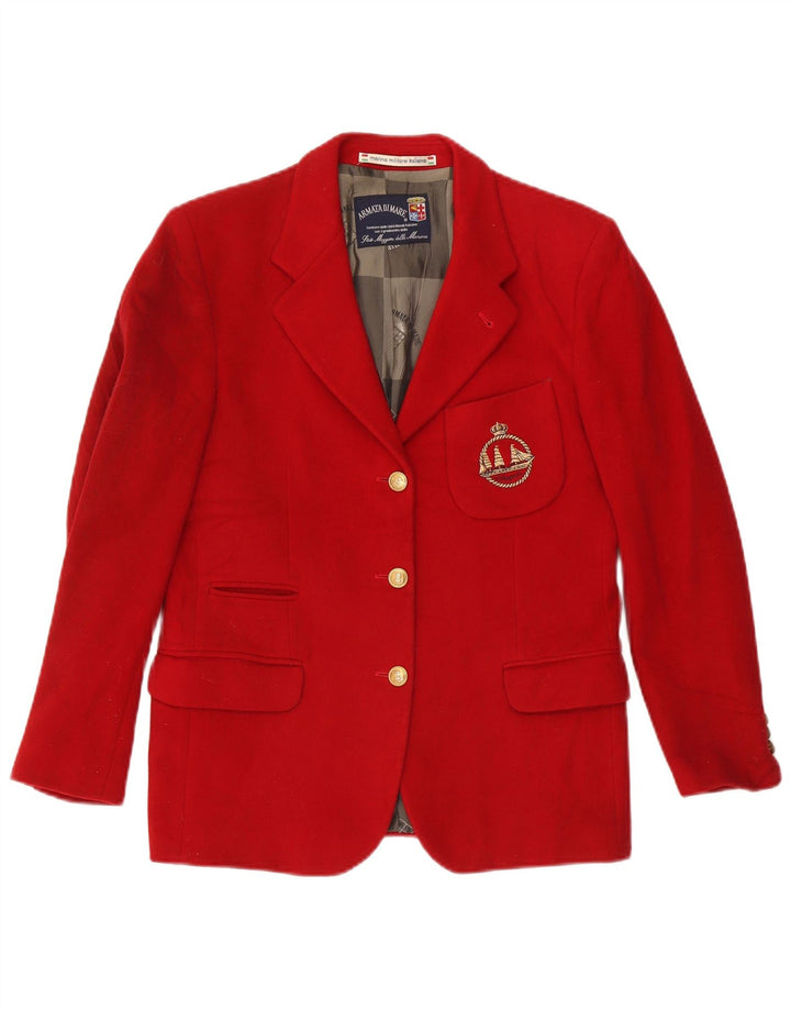 Armata Di Mare Veste Blazer 3 Boutons Femme IT 42 Laine Rouge Moyen