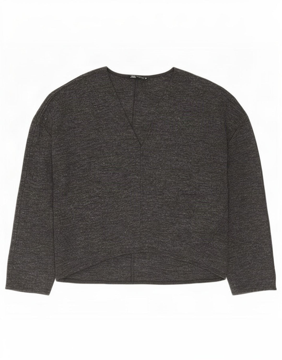 Zara Chemisier surdimensionné pour femme UK 10 Petit polyester moucheté gris