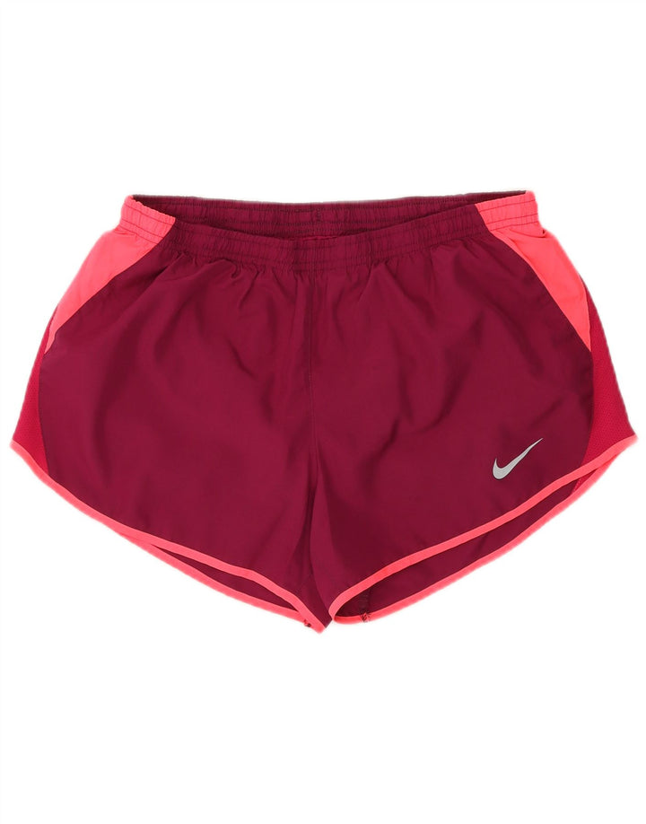 Nike Short de sport pour femme UK 12 Polyester color block rouge moyen