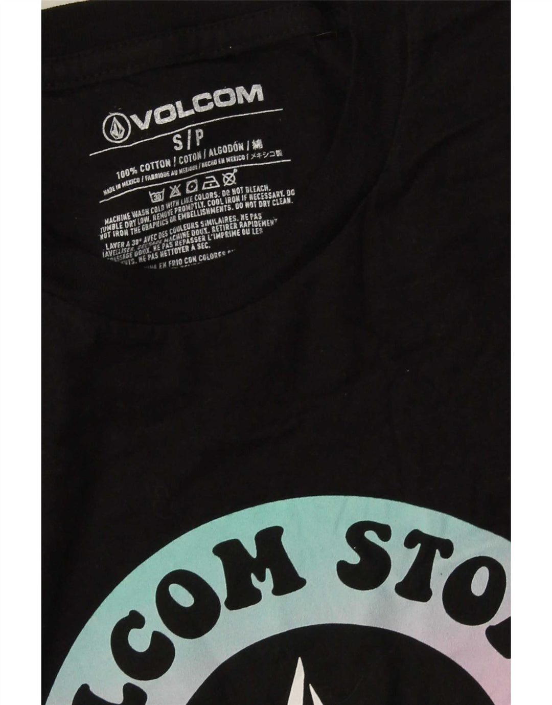 Volcom T-shirt graphique pour hommes, petit haut en coton noir