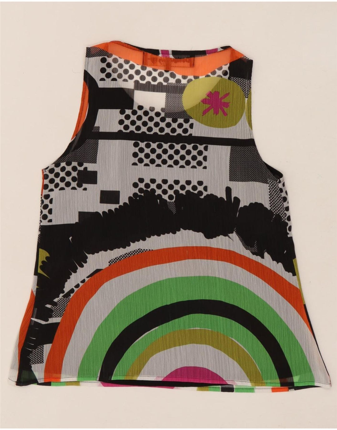DESIGUAL Femme Chemisier Graphique Top UK 6 XS Multicolore Géométrique