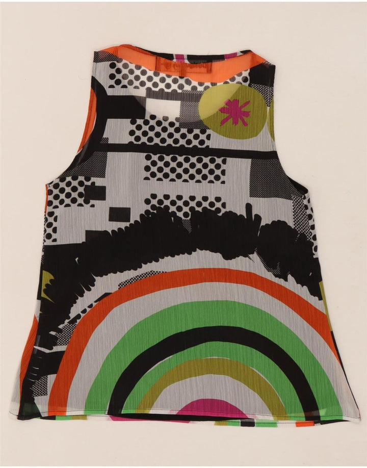 DESIGUAL Femme Chemisier Graphique Top UK 6 XS Multicolore Géométrique
