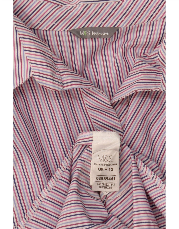Marks & Spencer Chemise à manches 3/4 pour femme UK 12 Medium Multicolore Rayé