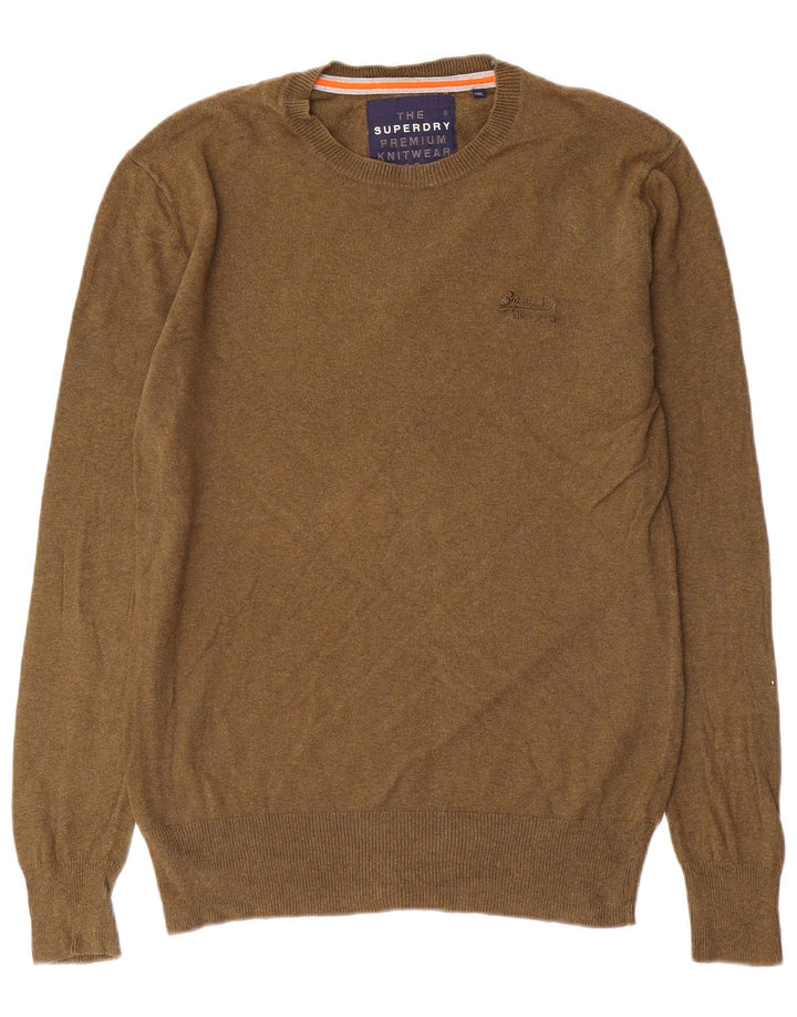 Superdry Pull ras du cou pour homme en coton kaki Petit