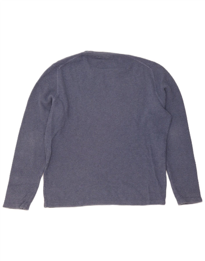 Massimo Dutti Pull à col rond pour homme en coton bleu Taille L