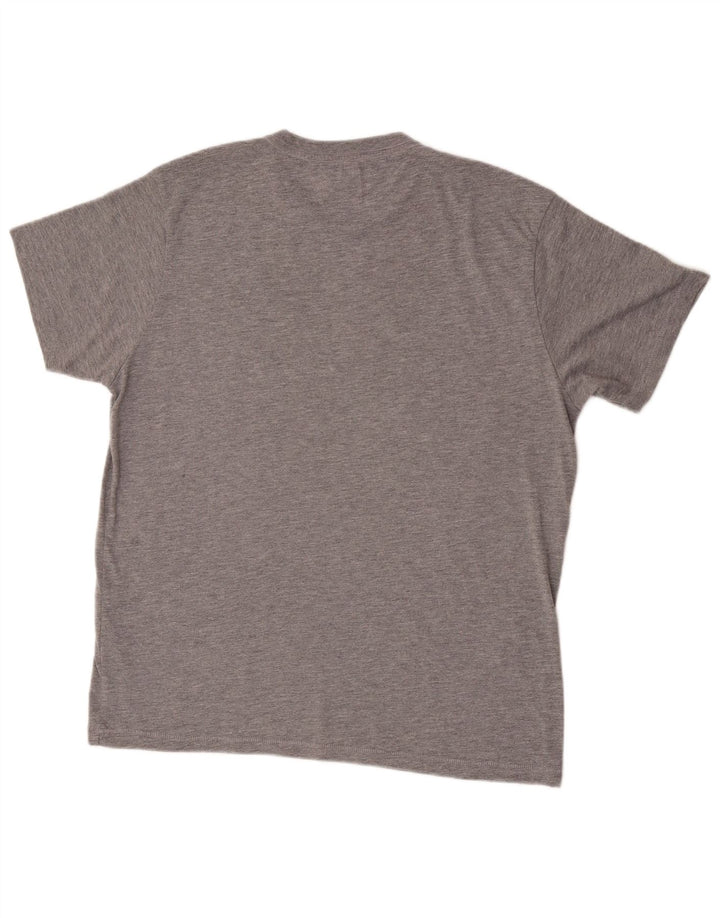 Bear T-Shirt Graphique Homme Top XL Gris Moucheté Polyester