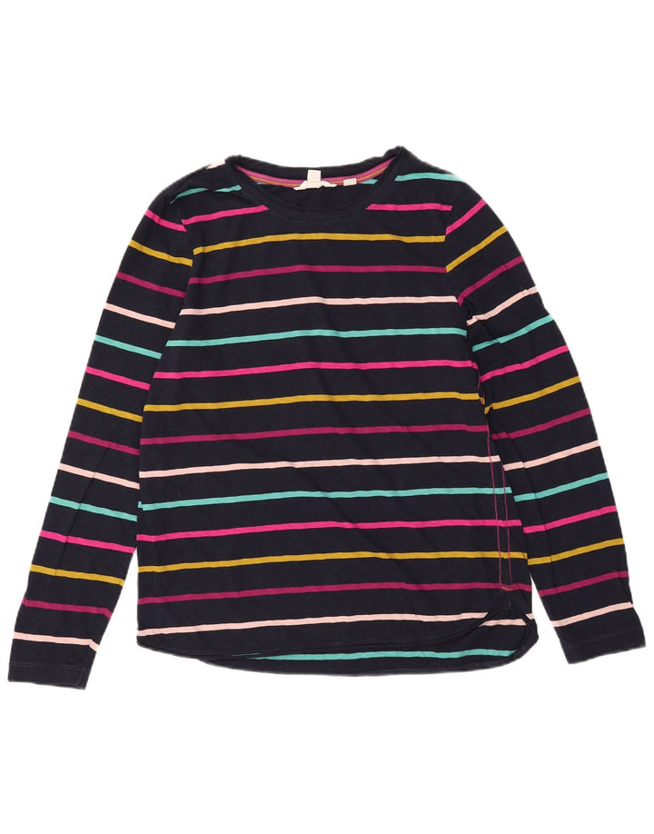 WHITE STUFF Haut à manches longues pour femme UK 14 Large Bleu Marine Rayé