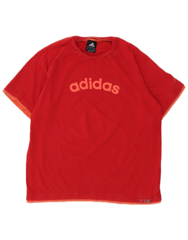 ADIDAS T-shirt graphique pour hommes, grand coton rouge