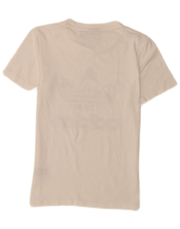Adidas T-shirt graphique pour femme UK 6 XS Blanc Coton
