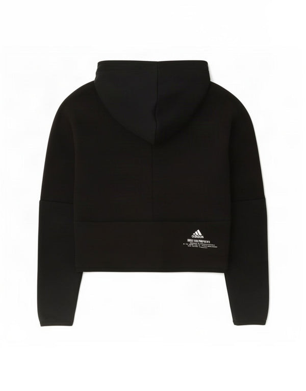 Adidas Boys Zip Hoodie Sweater 11-12 Years Black Cotton
