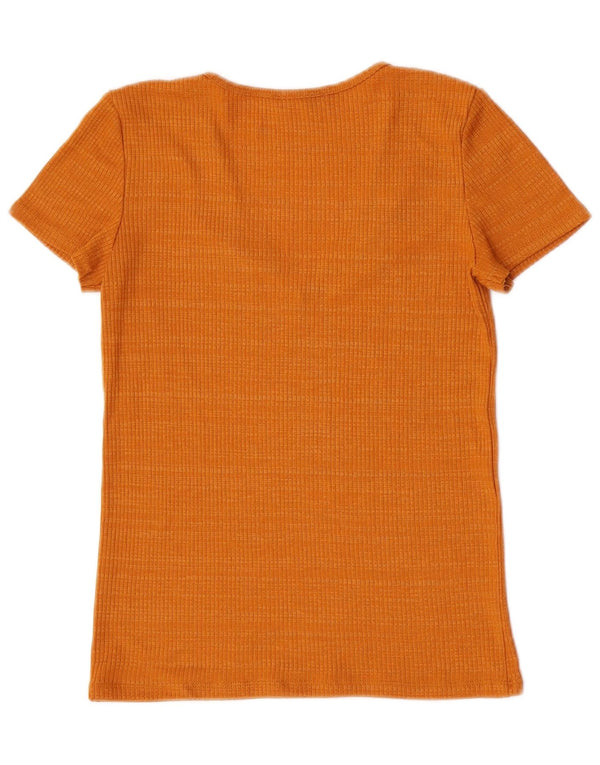 Zara T-Shirt Femme Top UK 10 Petit Orange