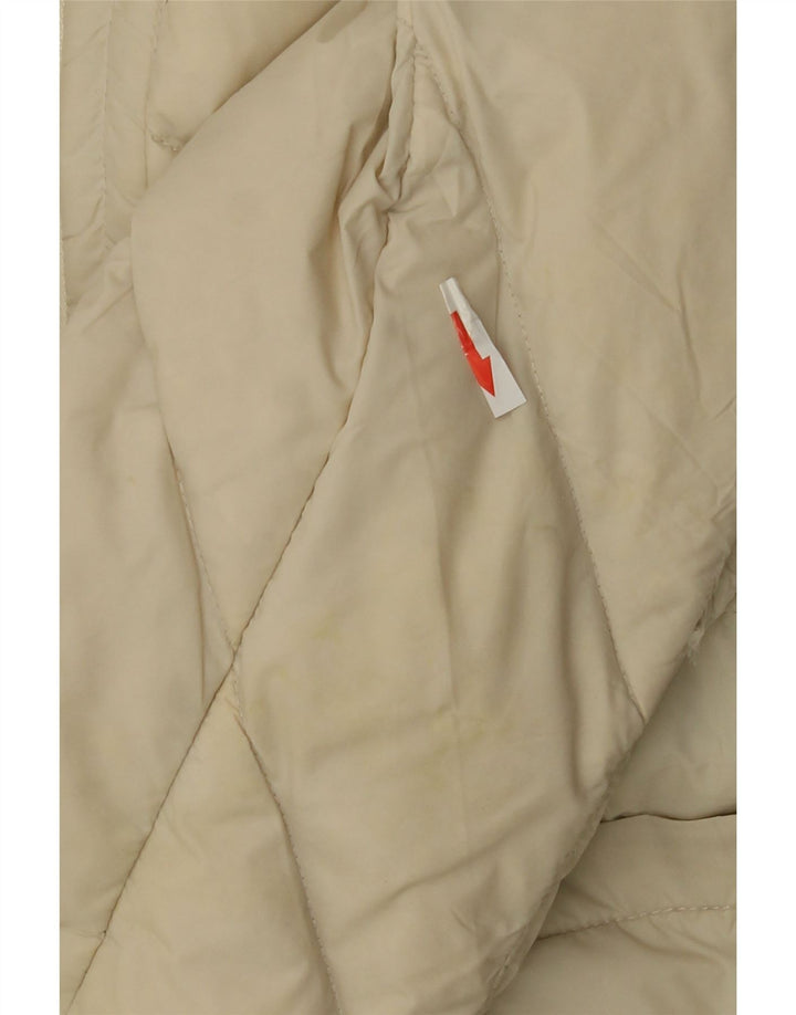 Karen Millen Veste rembourrée à capuche pour femme UK 12 Medium Off White Polyamide