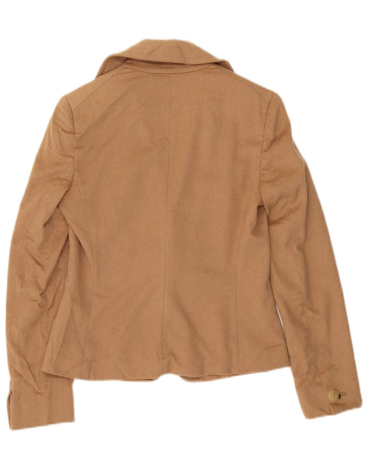 Max Mara Veste blazer 1 bouton pour femme UK 8 Small Beige Camelhair