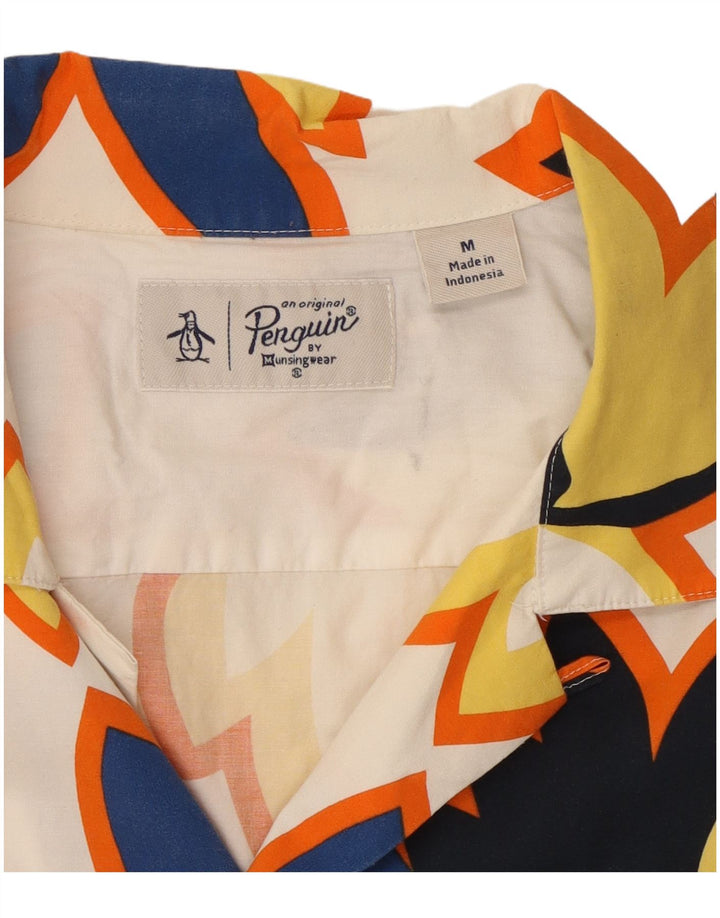 Penguin Chemise à Manches Courtes Homme Blanc Floral