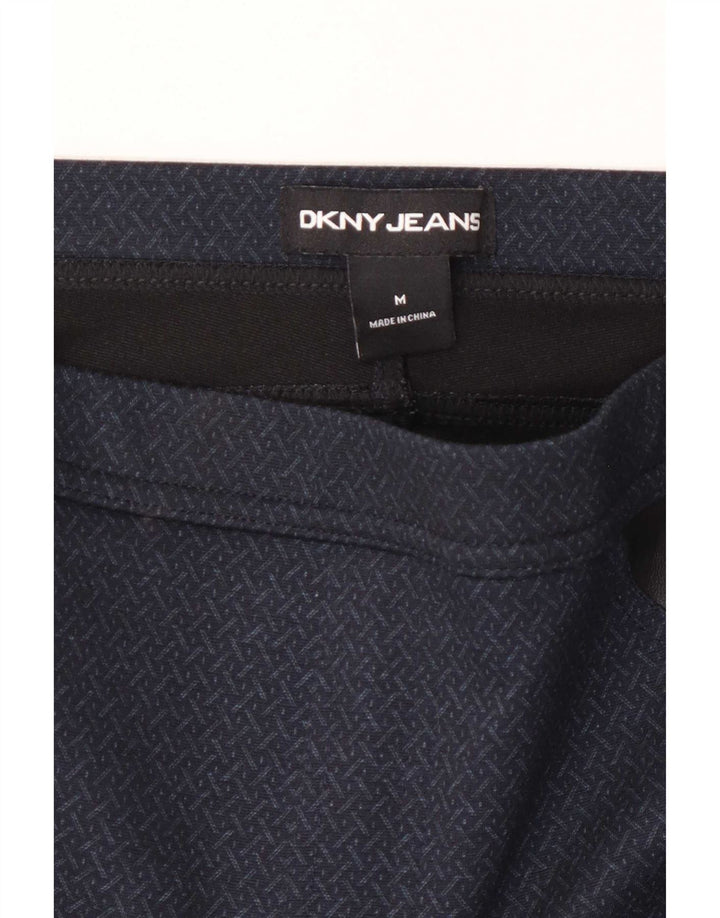 Dkny Leggings Femme UK 44 Polyester Géométrique Bleu Marine Moyen