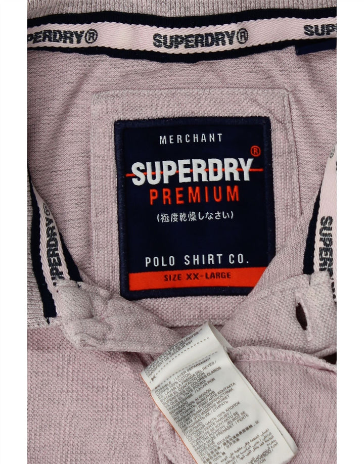 SUPERDRY Polo Homme 2XL Violet Coton