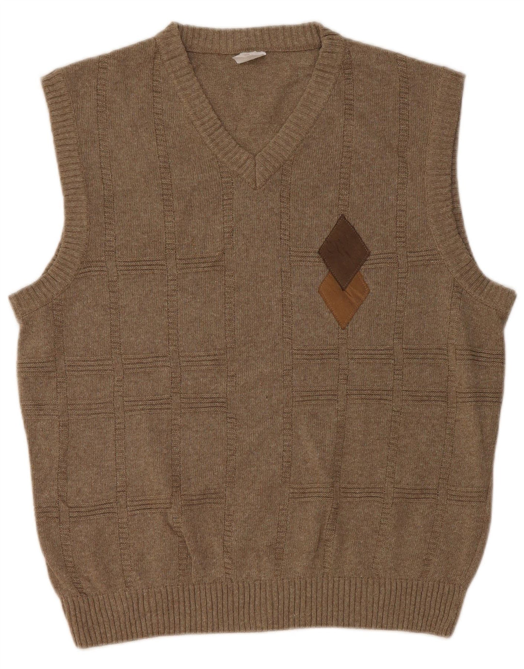 VINTAGE Homme Gilet Débardeur Taille 38 Coton Gris Moyen