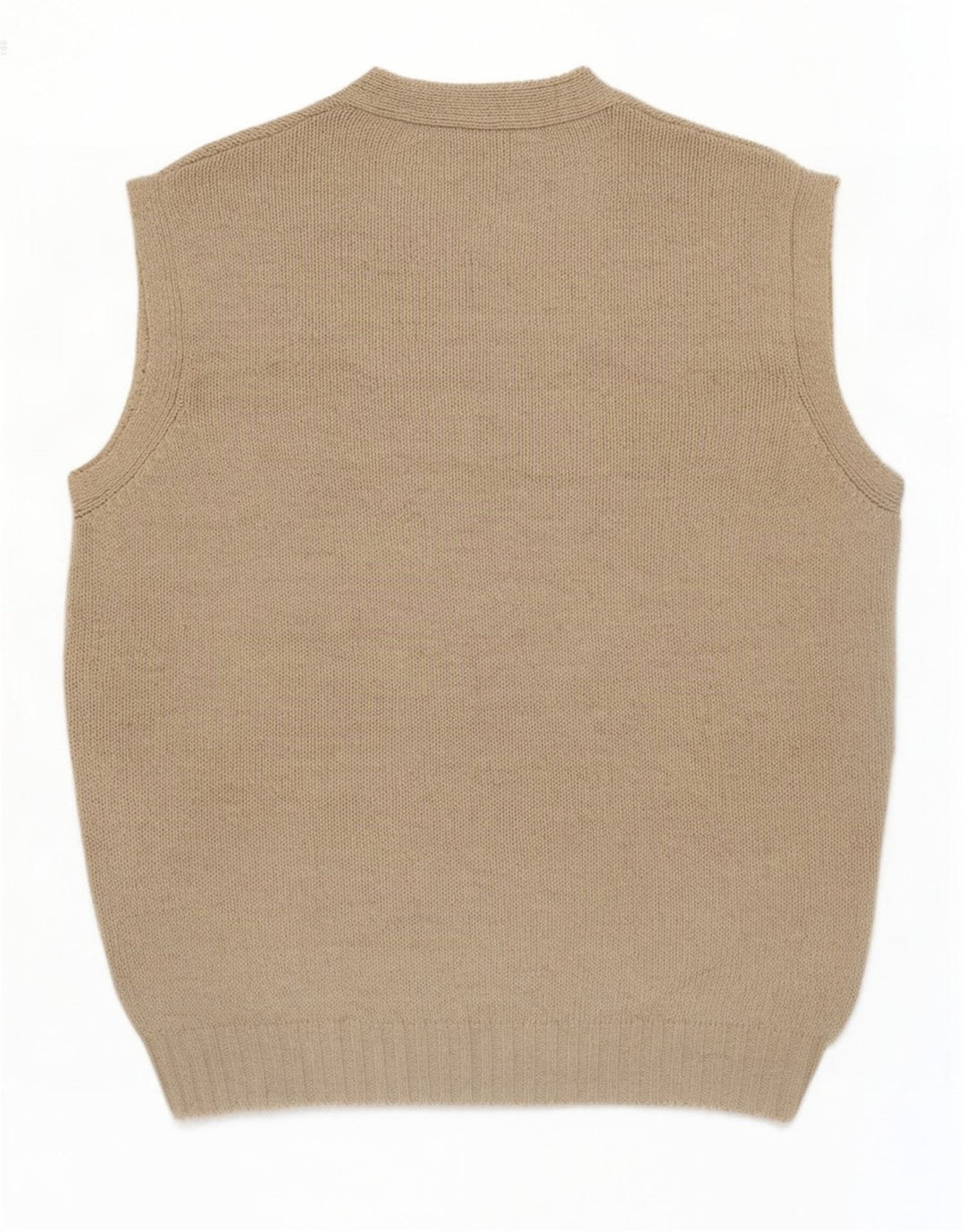Benetton Débardeur Gilet Coton Beige Moyen Homme