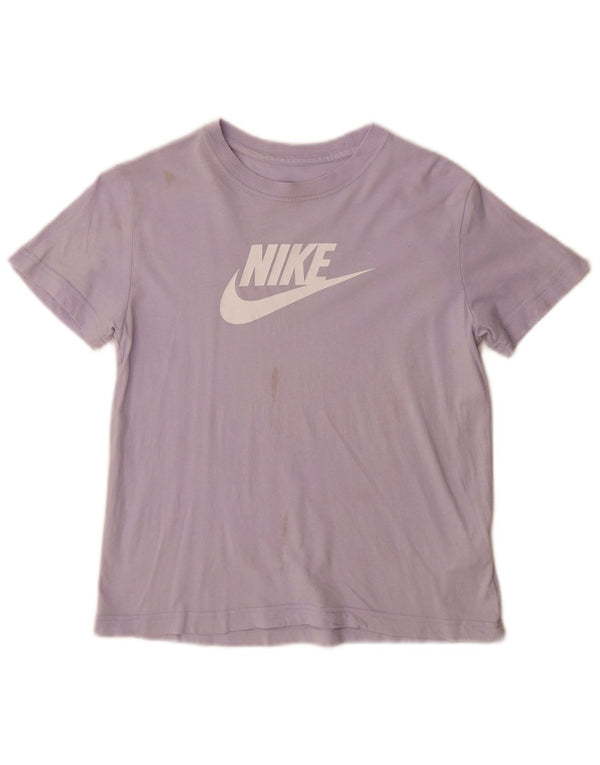 Nike Womens Loose Fit T-Shirt Top UK 10 Petit Violet Coton