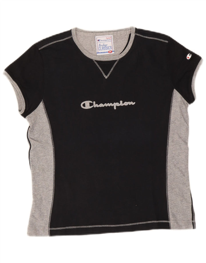 Champion T-shirt graphique Heritage Classics pour femme UK 12 Noir moyen