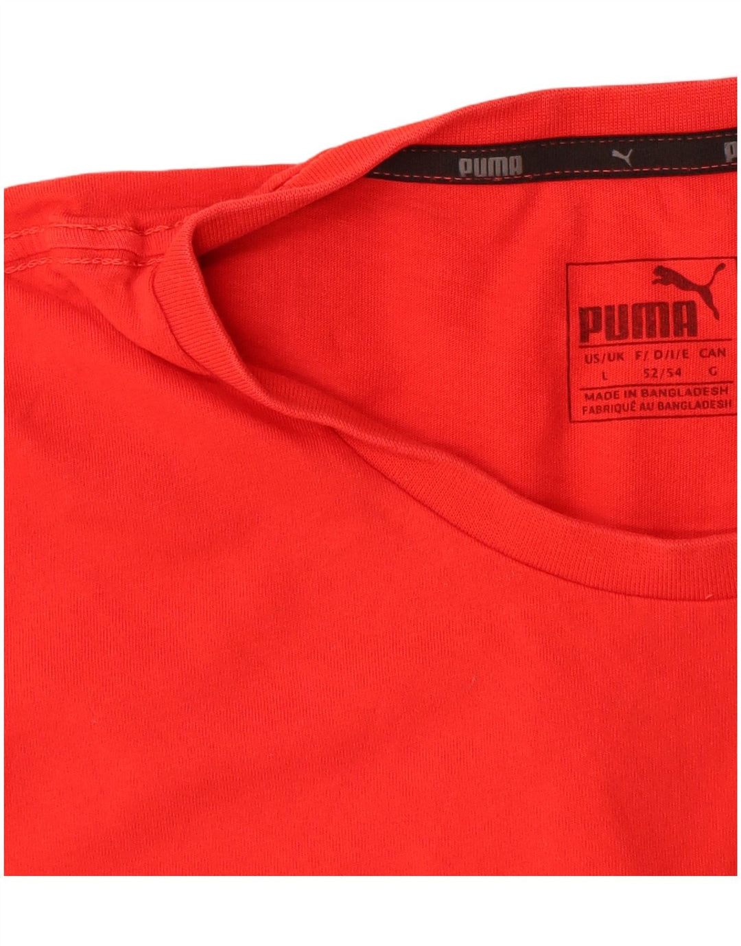 Puma Homme Graphic T-Shirt Top Large Rouge Coton