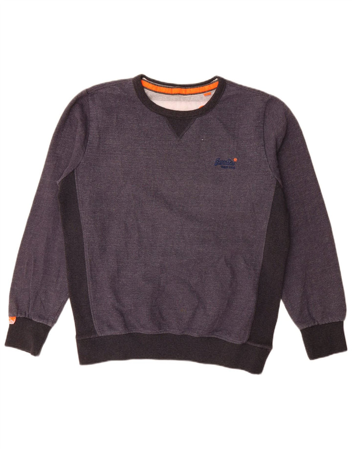 Superdry Homme Sweatshirt Jumper XL Gris Colorblock Coton