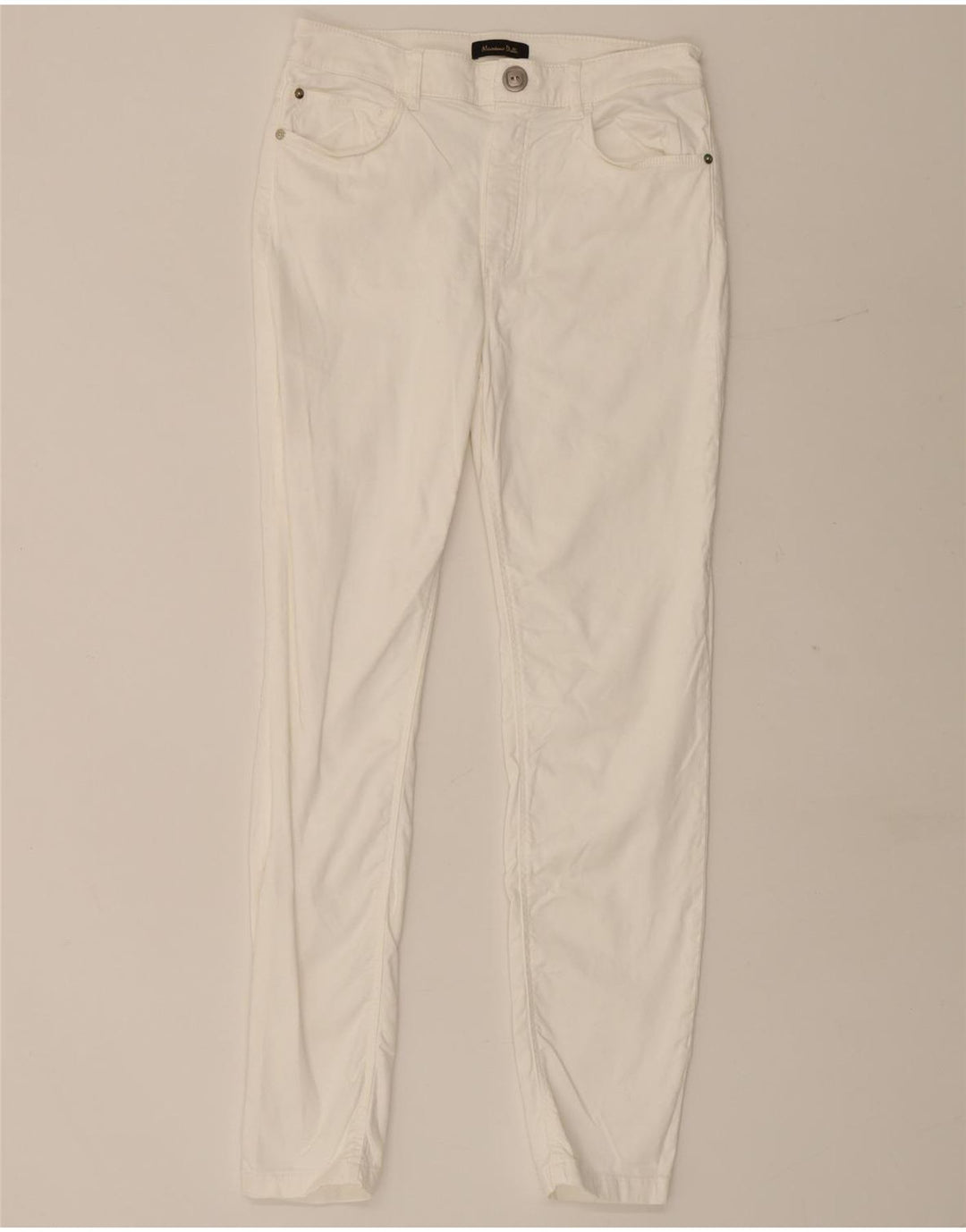 Massimo Dutti Pantalon décontracté slim pour femme EU 40 Medium W28 L28 Blanc