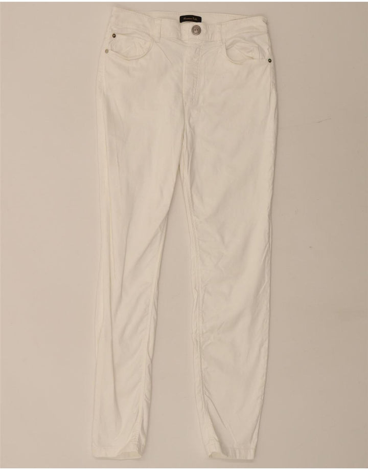 Massimo Dutti Pantalon décontracté slim pour femme EU 40 Medium W28 L28 Blanc