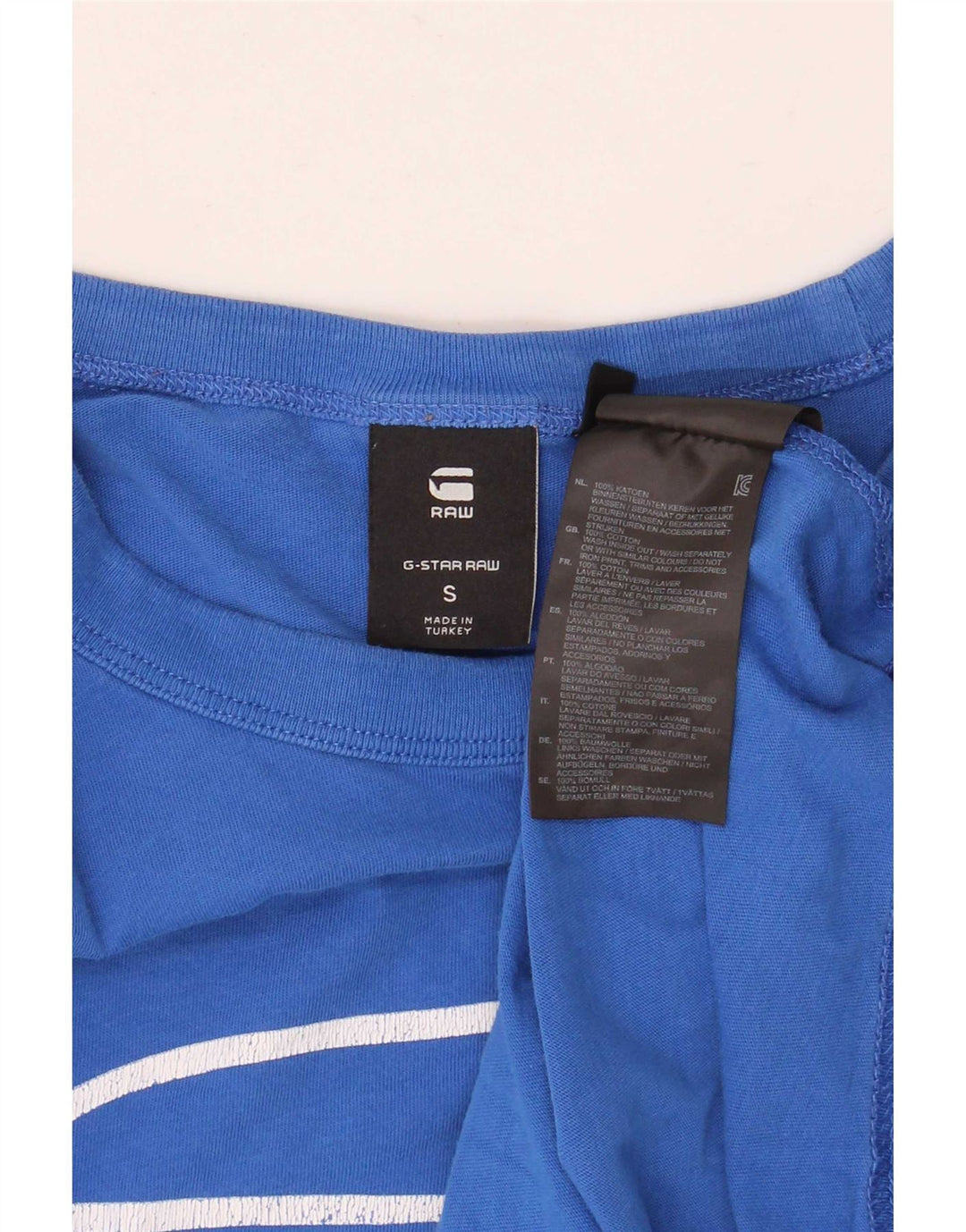 G-Star Homme Graphic T-Shirt Top Petit Bleu Coton
