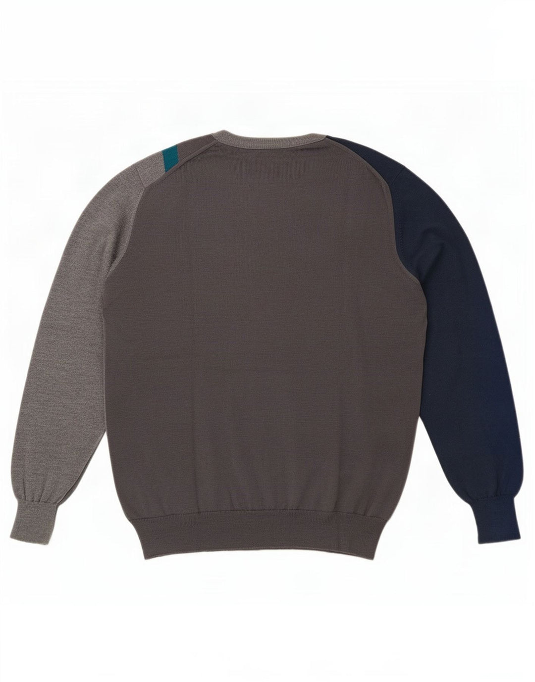 vintage Mens Crew Neck Jumper Pull IT 52 Grand Gris Colorblock