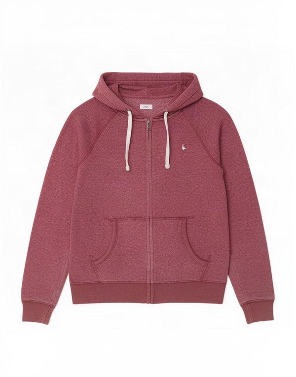 Jack Wills Pull à capuche zippé surdimensionné pour femme UK 6 XS Bordeaux Polyester
