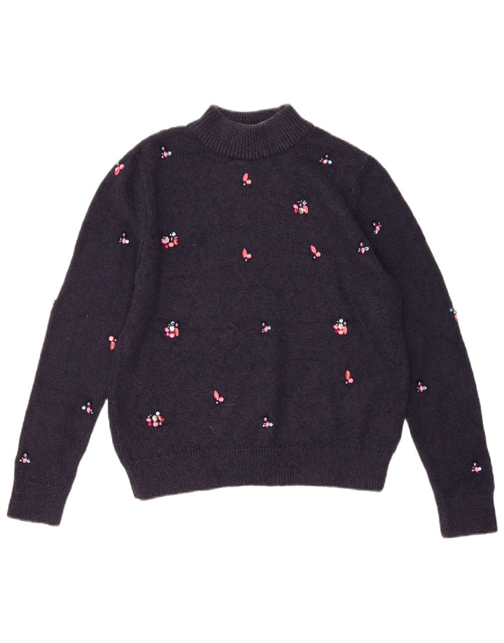 Marks & Spencer Pull col roulé pour femme UK 10 Small Bleu marine