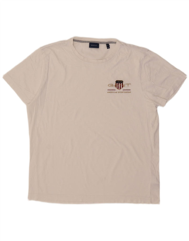 Gant T-Shirt Graphique Top XL Blanc Coton Homme