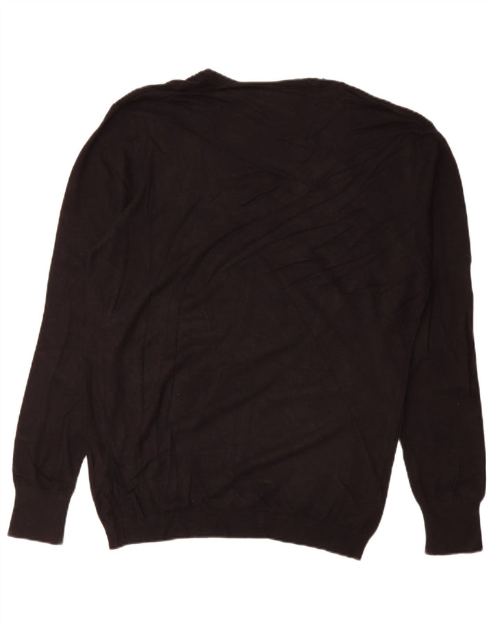 Zara Pull Col V Homme Large Noir Viscose