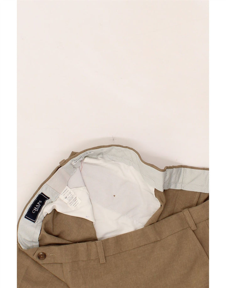 CHAPS Mens Straight Suit Trousers W42 L30 Brown Polyester Vintage Chaps and Second-Hand Chaps from Messina Hembry 