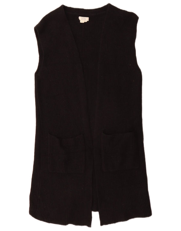 Fat Face Cardigan ouvert sans manches pour femme - Pull long - UK 6 XS - Noir