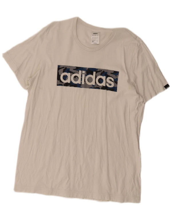 Adidas T-Shirt Graphique Homme Blanc Moyen