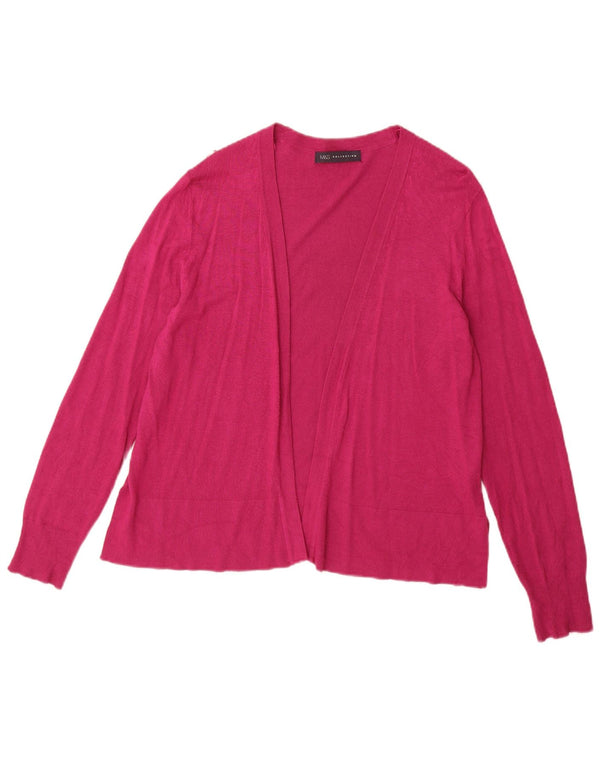 Marks & Spencer Pull Cardigan Ouvert pour Femme UK 12 Viscose Rose Moyen