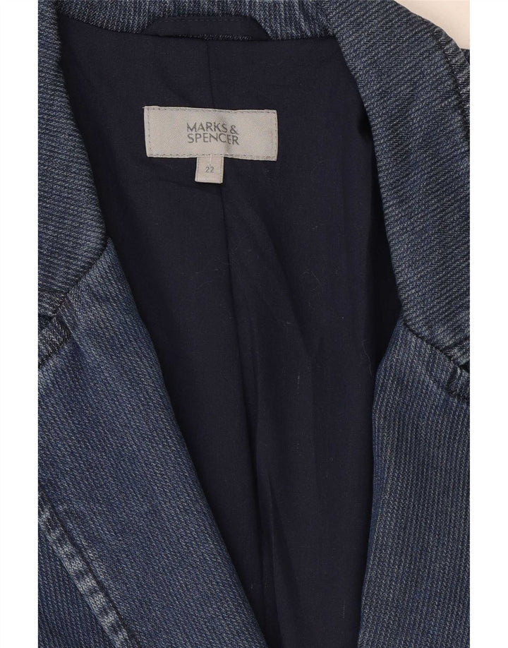 Marks & Spencer Veste blazer à 2 boutons pour femme UK 22 3XL Bleu marine Lyocell