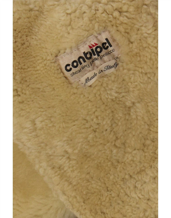Conbipel Veste à capuche en peau de mouton pour femme UK 16 Large Beige
