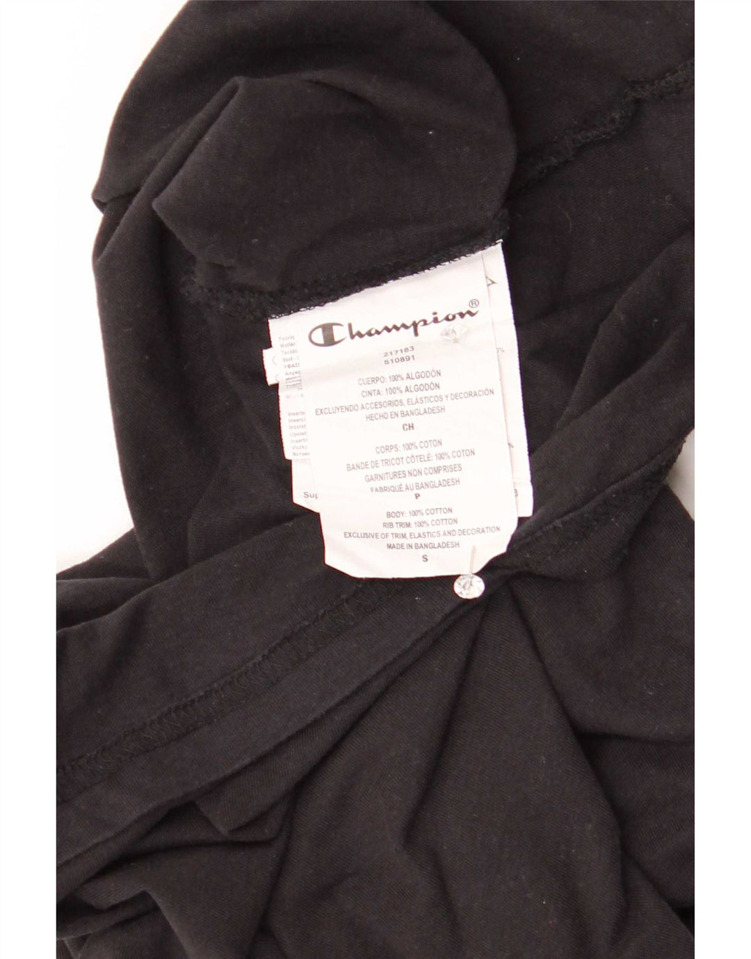 Champion T-Shirt Homme Haut Petit Coton Noir