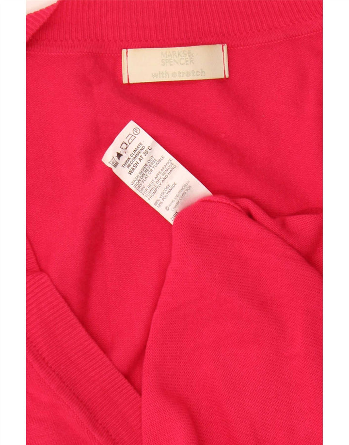 Marks & Spencer Pull Cardigan Femme UK 8 Petite Viscose Rose