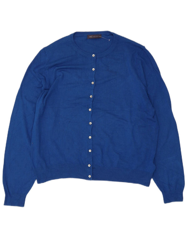 Marks & Spencer Pull Cardigan Femme UK 20 2XL Bleu Viscose