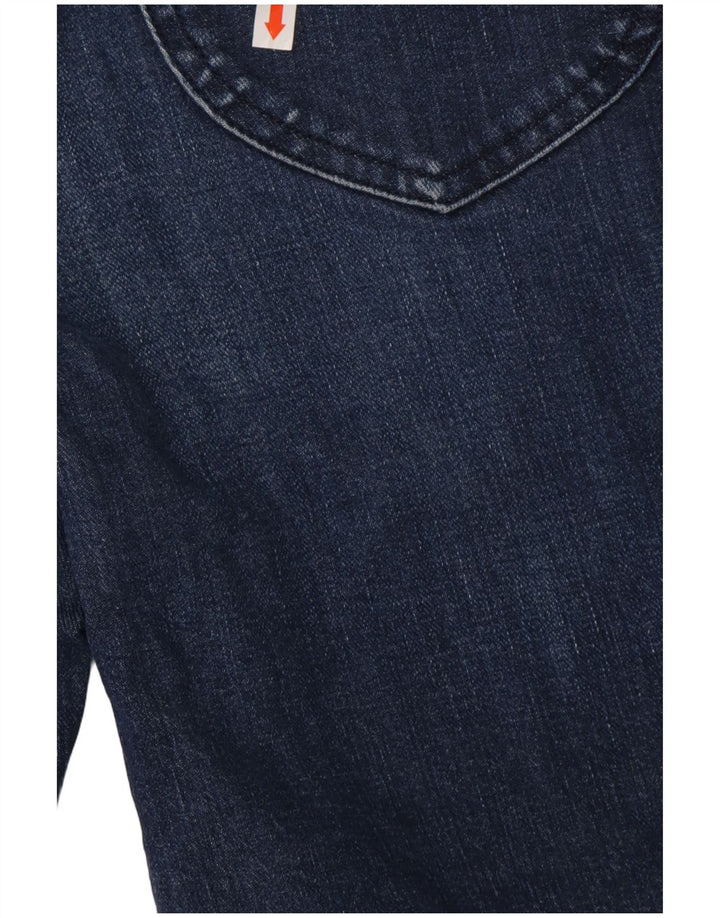 LEE Jean court taille haute pour femme, jambe large, W26 L25, coton bleu