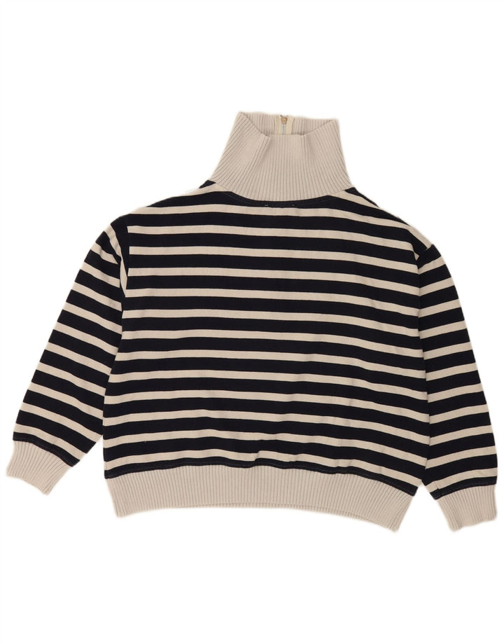 Marks & Spencer Pull à col zippé pour femme UK 16 Large Bleu marine