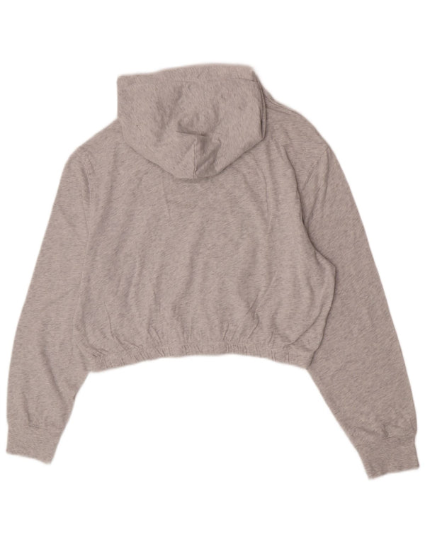 Tommy Hilfiger Pull à capuche court graphique pour femme UK 14 Gris moyen moucheté
