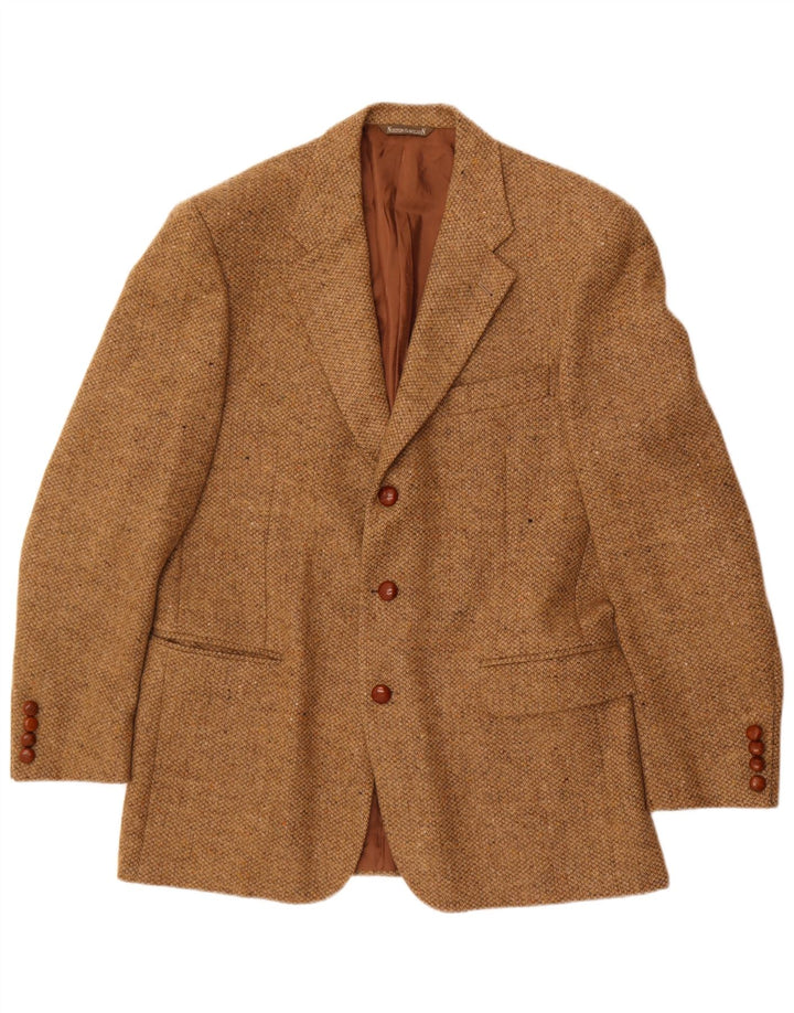 Norton & Wilson Veste blazer à 3 boutons pour homme IT 50 Grande laine marron