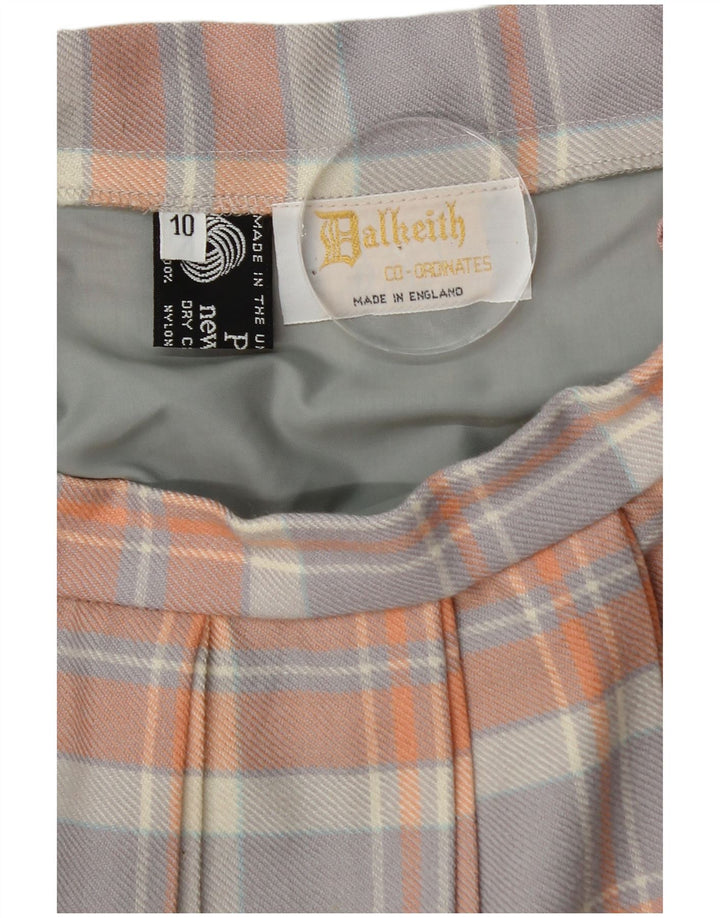 vintage Femme Couteau Plissé Jupe UK 10 Petite W26 Multicolore Nouvelle Laine