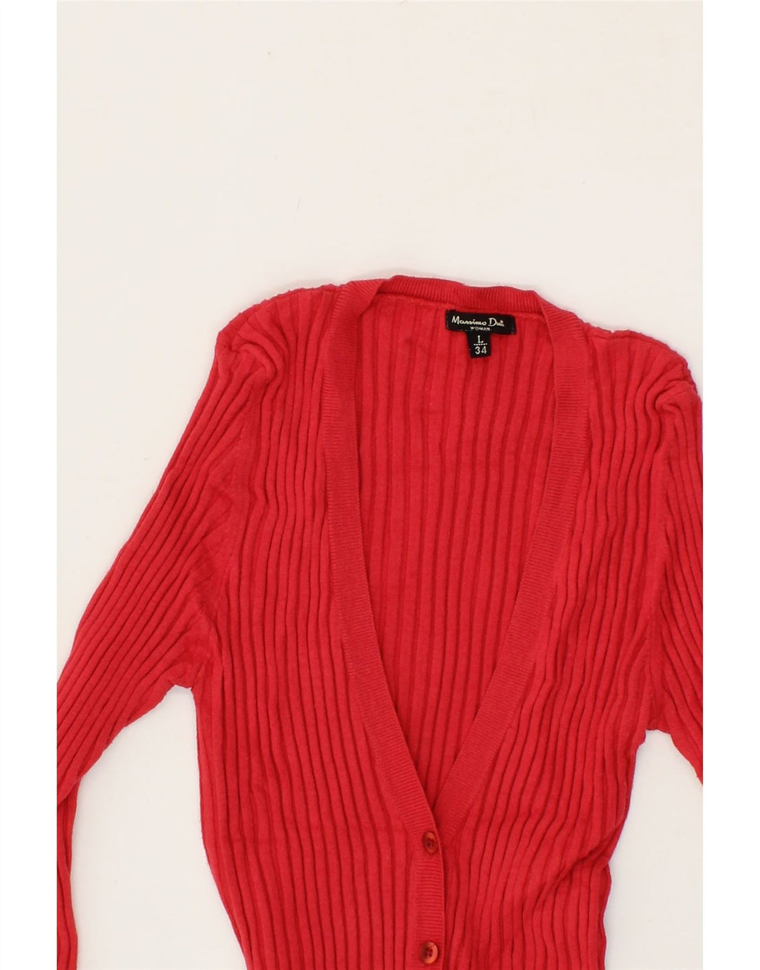 MASSIMO DUTTI Womens Oversized Longline Cardigan Sweater UK 14 Large Red Vintage Massimo Dutti and Second-Hand Massimo Dutti from Messina Hembry 