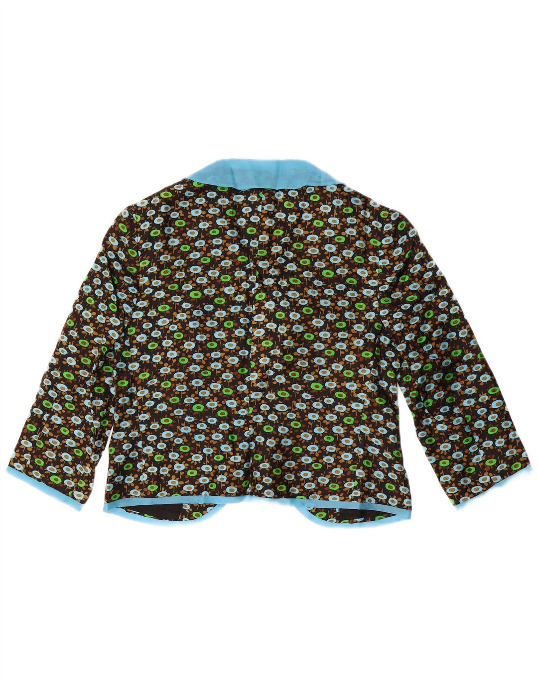 VINTAGE Ensemble 2 pièces à manches 3/4 pour femme UK 14 Medium Black Floral